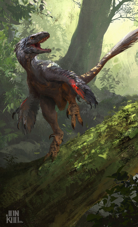 aspectofadreamer:raptor toy box illustration by Jonathan Kuo