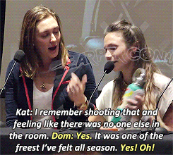 wayhaughtshipper:Kat: “I know one of my favorite scenes from this season was actually the scene, the “sorry” scene, where all the sorry balloons…and you’re like sitting on my lap.” (x)