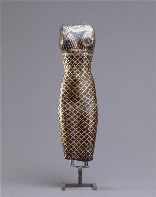 Acephalous Female Figurine in a Fishnet Dresscirca 1069-664 BCbronze gold sculptureLouvre Museum>