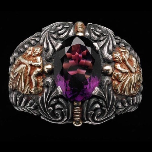 PERE MARTI VILANOVA (1890-1972) &hellip; Spanish Aesthetic Bangle. Silver, Gold, Amethyst, circa