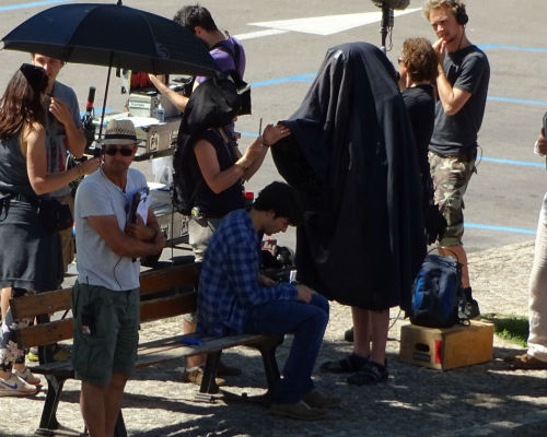 colinmorganismagical: Colin Morgan on the set of the movie Waiting For You in Ganges, Southern Franc