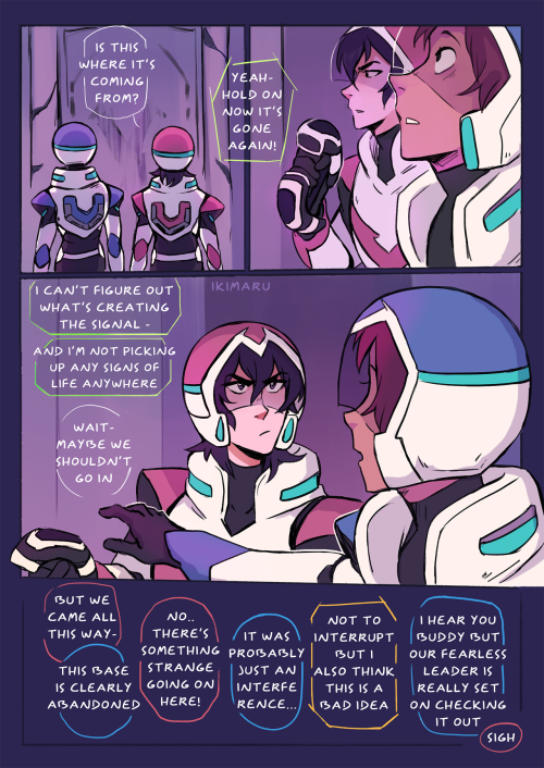 eyy at last posting that new klance comic I mentioned a while back!! 8′)so this will be based around s3 for some things, and not tied into canon for a bunch of others, also it’s gonna have a bit of an experimental plot unrelated to shipping, I