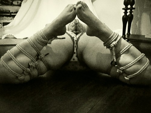 kinkyropecuriosity:  Picture taken from the first days of my learning Shibari. Model: Godessintraining Rigger/Photo: Me   