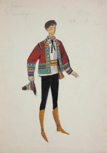 Jan Marcin Szancer (1902-1973): various costume designs inspired by renaissance fashion of szlachta (Polish nobility), and by Polish folk costumes.
Images via galeriaszancera.pl