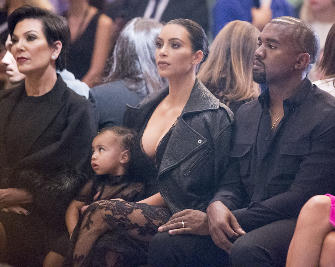 kimkanyekimye:  More of Kim, Kanye, North &amp; Kris front row at the SS15 Givenchy