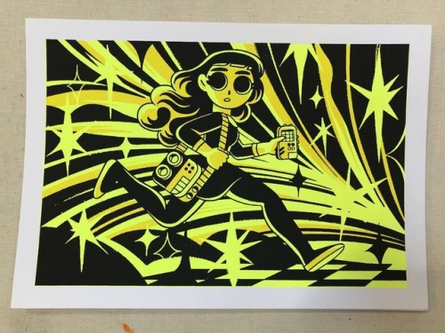 jessetise:New 3-color screenprint - fluorescent yellow and black ink - will add to the shop soon!