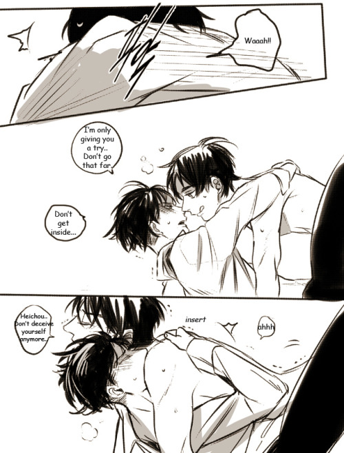 humanitys-sexiest:  The first nsfw Ereri comic that I ever translate in my life OTL Could someone gimme lots of blood bags right now..✖‿✖ 눈_눈 