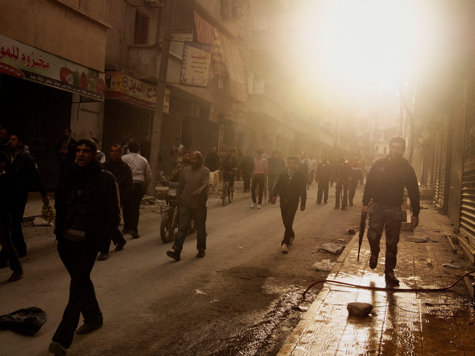 soldiers-of-war:  SYRIA. Aleppo. 2013. Residents of the embattled rebel-held district