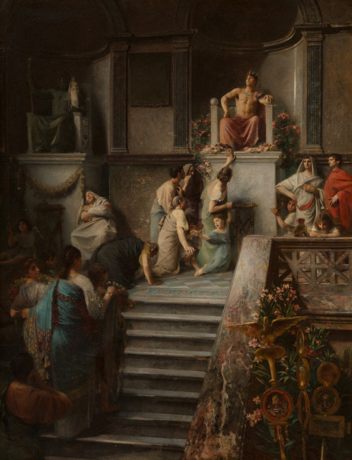 catonhottinroof:Emile Levy (1826-1890) Caligula se livrant a l'adoration du peuple