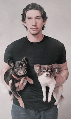 joanwatsuns:  Adam Driver + dogs 