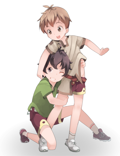 “Look! We’re wearin’ the same shorts!”