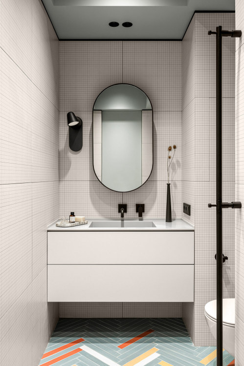 remodelproj:Like the Rounded mirror with matching Rounded back plate vanity light - very subtle but 