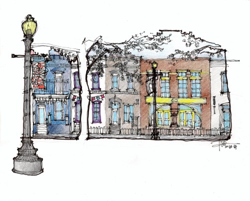 thekhooll:  45th World Wide SketchCrawl - DC rcruzniemiec aka archatlas After many (MANY) years of not doing any street sketching I participated today on the 45th World Wide SketchCrawl - DC. Every drawing took me longer than usual and just getting