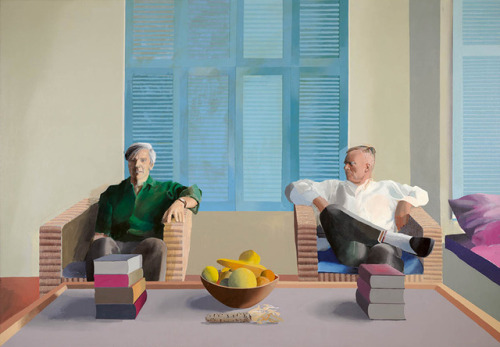 nyctaeus:David Hockney, ‘Christopher Isherwood and Don Bachardy’, acrylic on canvas, private collect