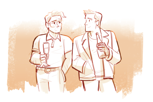 redwing:and this, your living kiss-adjacent fanart, but mostly an excuse to draw professor cas with 