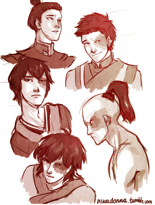 nikadonna:doodling some of Zuko’s hairstyles &lt;3