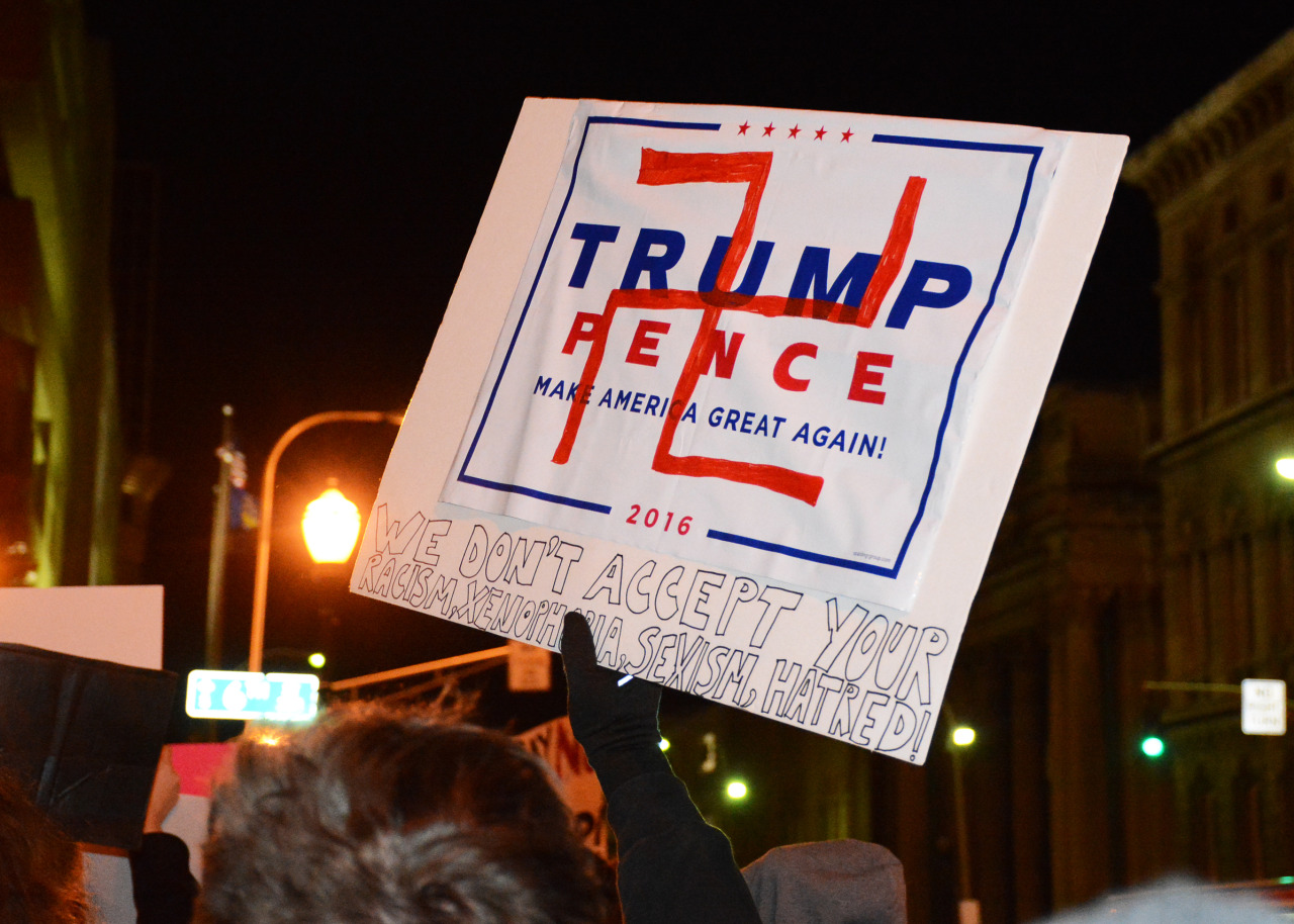 artwillsetyoufree:  Photographed the Anti-Trump Protest in Louisville, Kentucky tonight