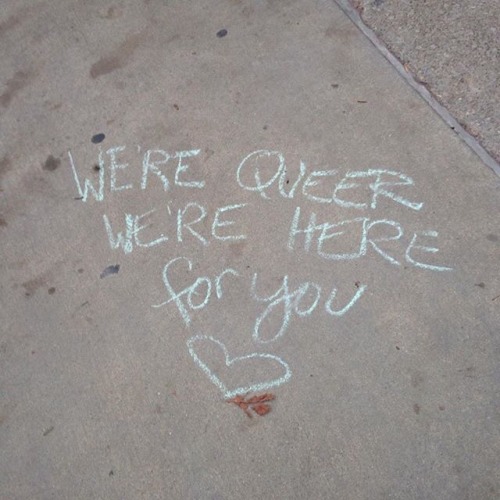 queergraffiti:“we’re queer we’re here for you ♡”Bloomington, Indiana, USA