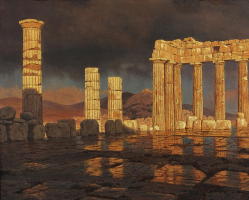tirandodiritto: spirit-of-art: Ivan Fedorovich Choultsé, After the Storm, Parthenon, Athens .