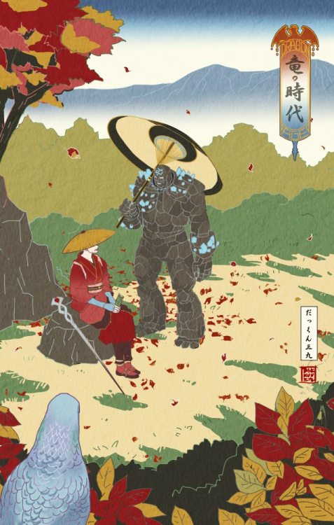 dakkun39: ハロウィン用で描いた浮世絵風(ukiyo-e style)、思いがけず沢山の方に気に入っていただき驚いたのなんのって、ありがとうございます。そんな訳で他のキャラも描いてみました。