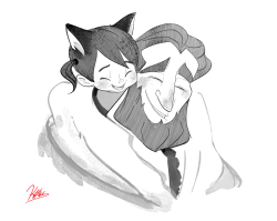 tweetsdraws:Papa Belladonna probably doesn’t have any kitty ears because baby Blake was his kitty ears- I mean that’s the reason for his big fluffy coat, riight?