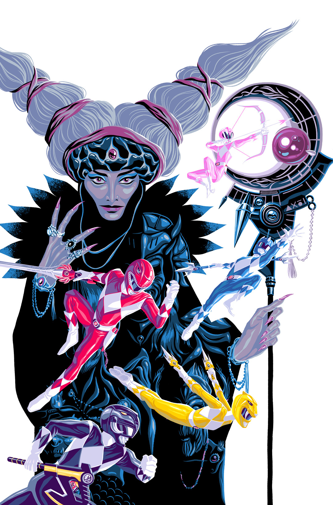 caltsoudas:  Here’s my cover for the 2016 Mighty Morphin Power Rangers comic annual