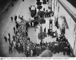 Versailles,  France: 1939 Execution of the German criminal Eugène Weidmann (born  1908) which will be the last one performed in public.