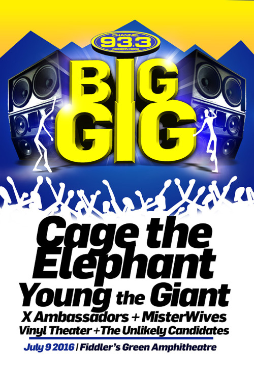 COLORADO! Cage The Elephant are headlining at KTCL Channel 933&rsquo;s Big Gig in Denver on July