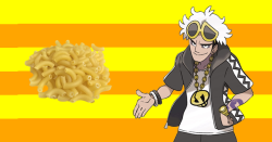 yourfaveismakingmacandcheese:  Ya boi Guzma From Pokemon is making fucking mac and cheese, and nobody can stop him!