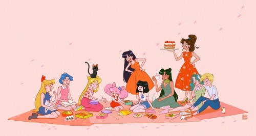 ranranimation: The girls enjoying a hanami outing  Hanami! I can’t wait for Spring.