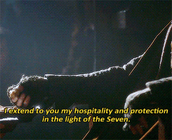   Game of Thrones || 03x09 || 03x10    When a guest, eats the food and drinks the