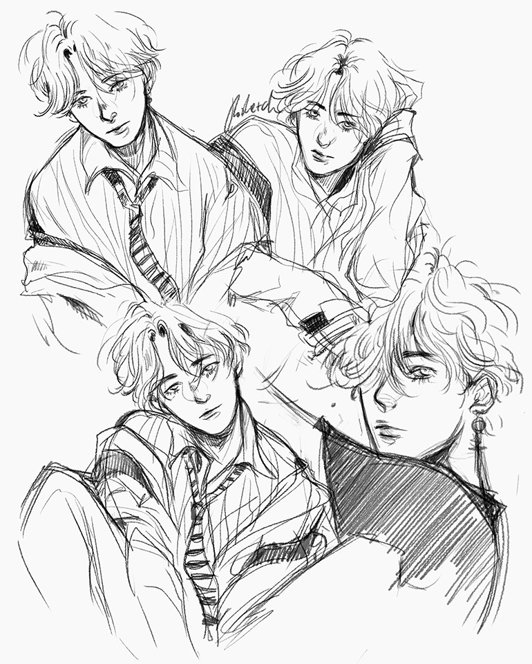 Frisky Demure — Tae sketches again i'm trying to get comfortable...