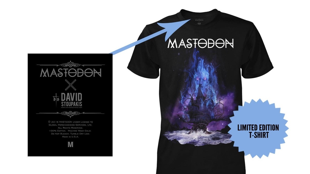 A painting by David Stoupakis made into a Mastodon shirt. (Limited Edition)