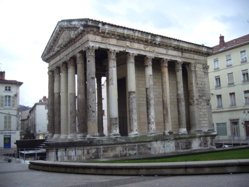thetwelvecaesars: ancientromebuildings: Temple of Augustus and Livia at Vienne Built originally betw