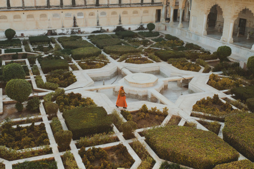 spokojstvo:dispirits:Lady in a garden. Jaipur, Rajasthan, India. (by Mr. K.R.).