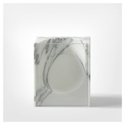 styletaboo:  Marco Guazzini - Cut vase collection for Atipico [marble and glass] 