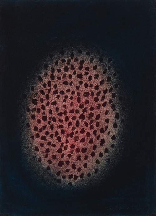 Yayoi Kusama (Japanese, b.1929)Fire (3) - gouache and pastel on paper - 1952