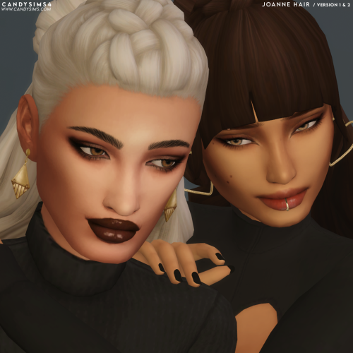 candysims4:JOANNE HAIR / 2 VERSIONSA cute hairstyle with two versions. One with and the other withou