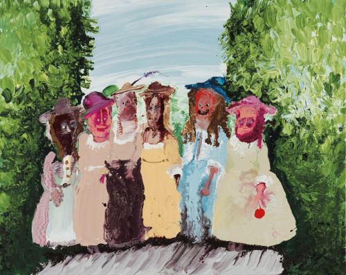 thunderstruck9:Genieve Figgis (Irish, b. 1972), Sunday ladies, 2016-17. Acrylic on canvas, 80 x 100 