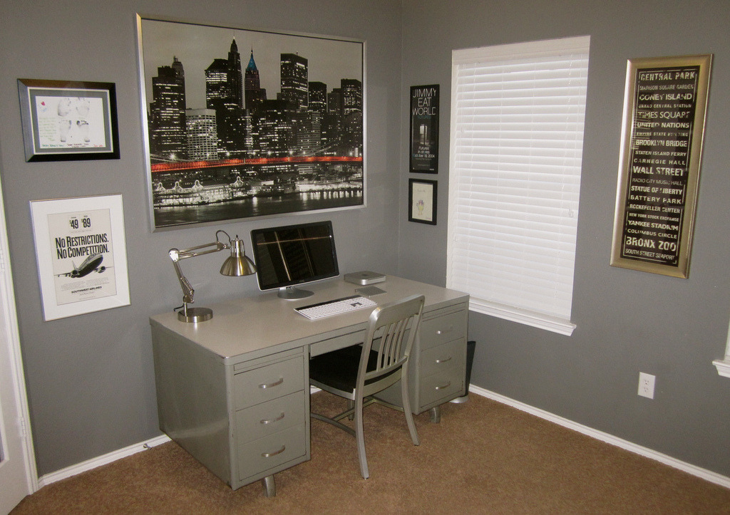 Steelcase mid-century desk and home office.