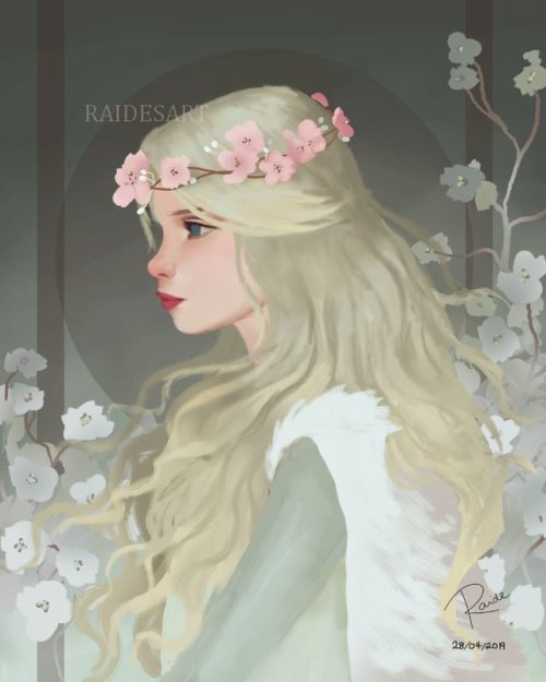 raidesart:Tried a flatter, Art Nouveau style and I’m pretty happy with the result ^^Which version do