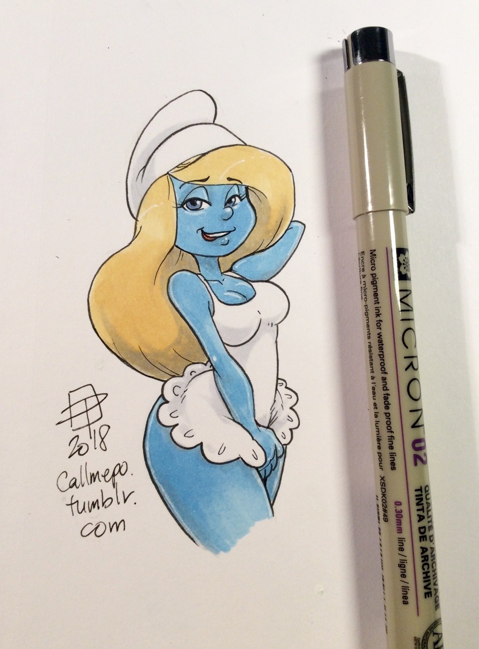 callmepo: Three apple tall Bonita en Blanco Smurfette.  She always wears white…