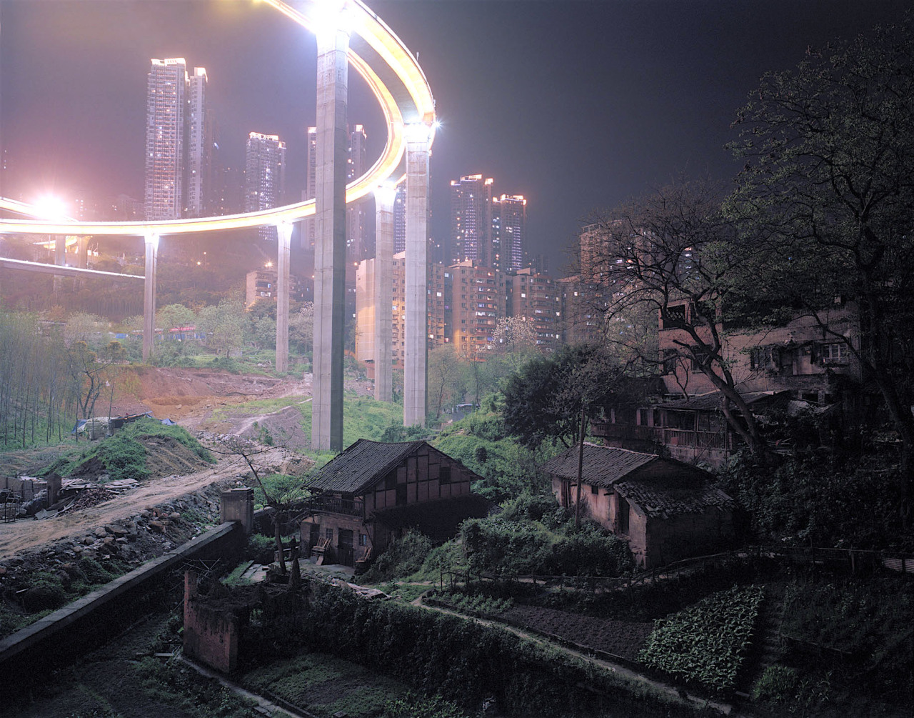 boundlism:     Elevated roads encroaching farmhouses - Chongqing, China   
