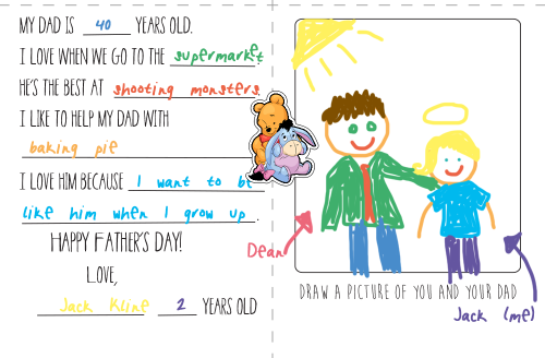 chapeldean:anon requested father’s day cards made by jack :) 