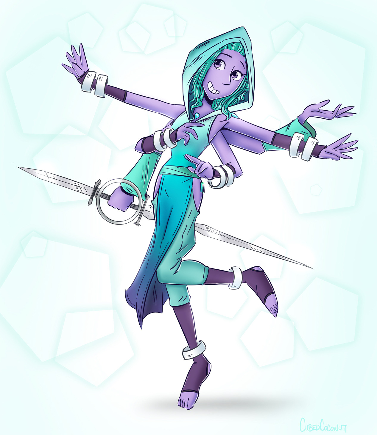 atiller-1: Here is Lavender Fluorite!  She’s a triple fusion of Aquamarine, Emerald,