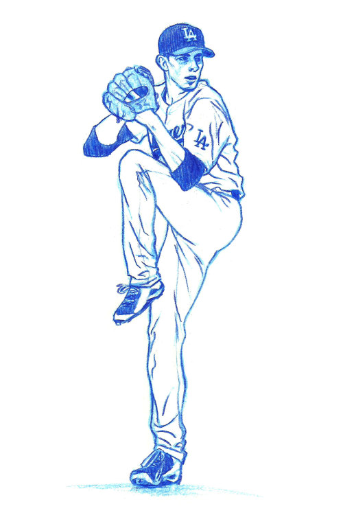 I’m not as good an artist as Brandon McCarthy, but I drew him in Dodger blue anyway.