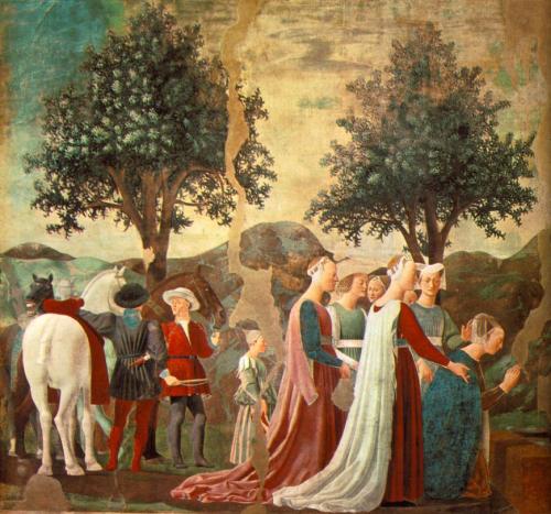 Procession of the Queen of Sheba, 1466, Piero della FrancescaMedium: fresco,wall