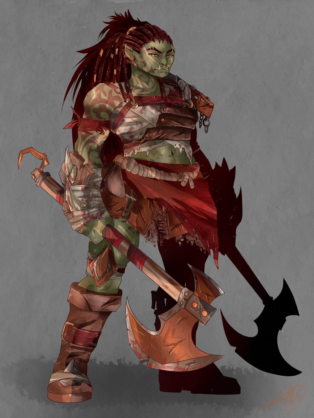 I’m finally learning how to play D&amp;D with my buddies so here’s my Half-Orc