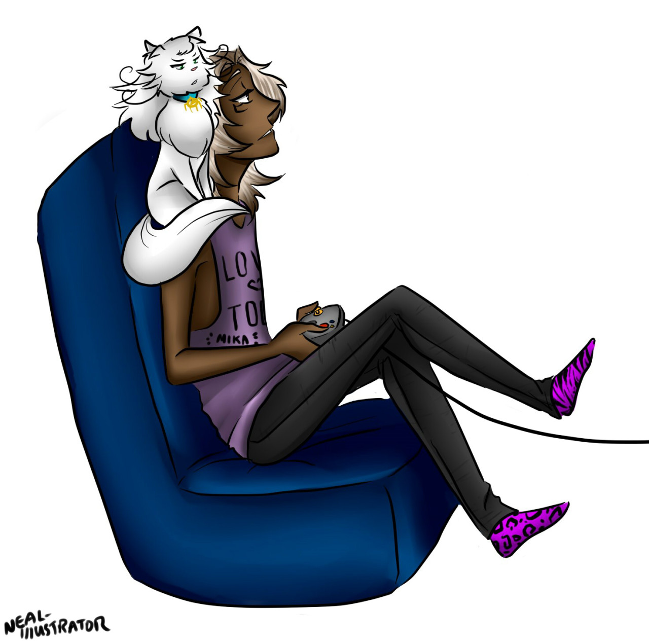neal-illustrator:  What game should we play Kura kitty? Done for anon comment, request,