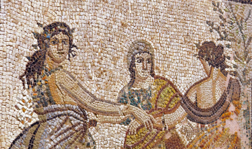 Crete, Archaeological Museum of Kissamos:Mosaic of Horae and the SeasonsVasilios Paterakis plot (197